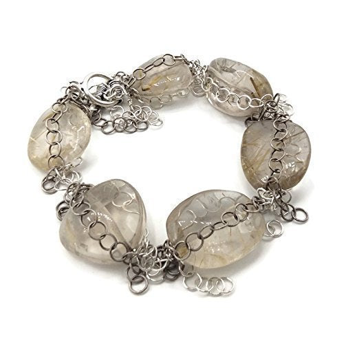 Quartz Gemstone Chunky Statement Bracelet - Van Der Muffin's Jewels