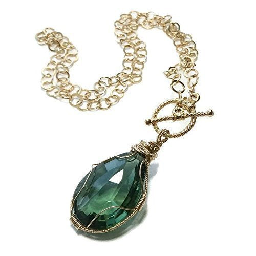 * 30.0 Carat Emerald Green Topaz Necklace - Van Der Muffin's Jewels