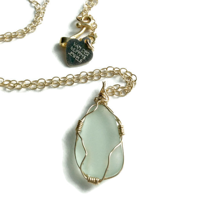 Mint Sea Glass Necklace - Van Der Muffin's Jewels