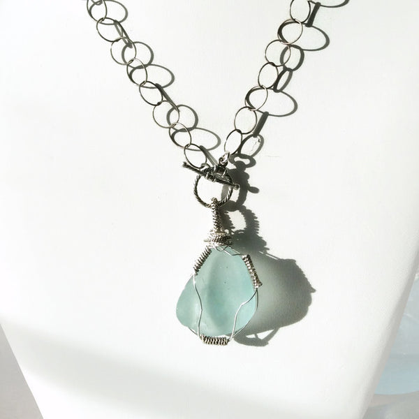 Turquoise Sea Glass Necklace - Van Der Muffin's Jewels