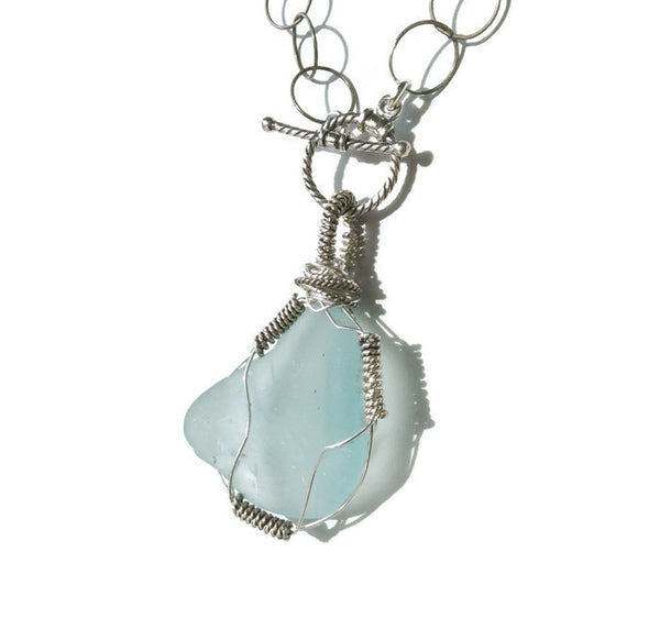 Turquoise Sea Glass Necklace - Van Der Muffin's Jewels