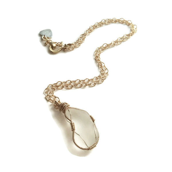 Frost Sea Glass Necklace - Van Der Muffin's Jewels