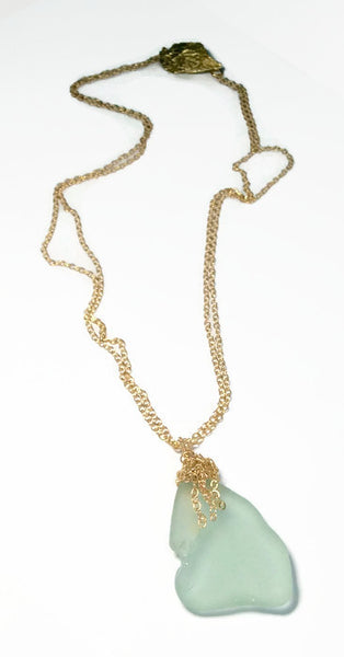 Fringed Hamptons Sea Glass Necklace - Van Der Muffin's Jewels