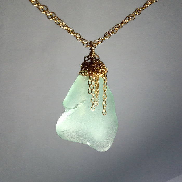 Fringed Hamptons Sea Glass Necklace - Van Der Muffin's Jewels