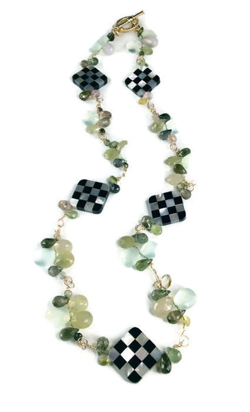 Spearmint Gemstone Cluster Necklace - Van Der Muffin's Jewels