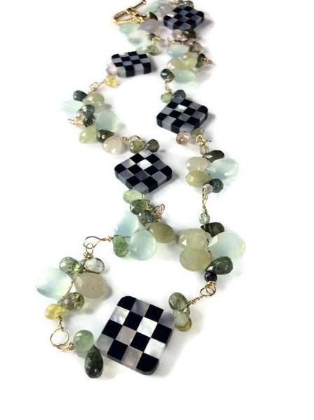 Spearmint Gemstone Cluster Necklace - Van Der Muffin's Jewels