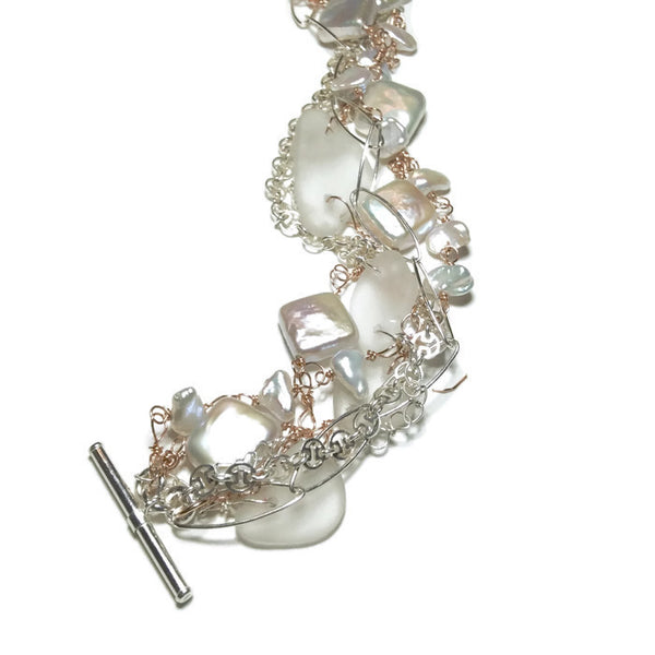 Sea Glass Pearl Bracelet - Van Der Muffin's Jewels