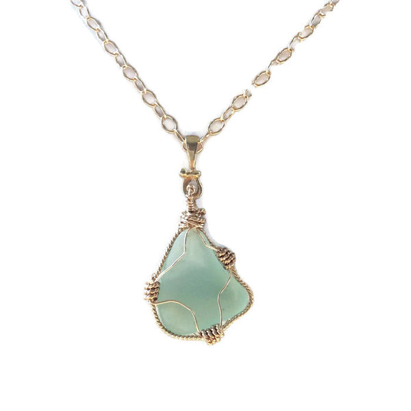 Wrapped Sea Glass Necklace - Van Der Muffin's Jewels
