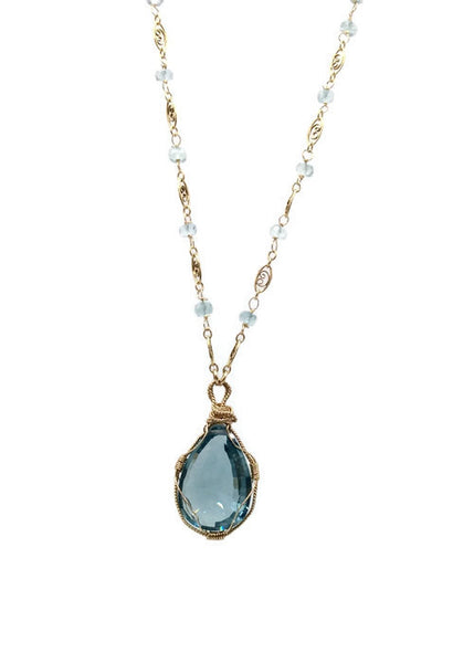 Swiss Blue Topaz Necklace - Van Der Muffin's Jewels