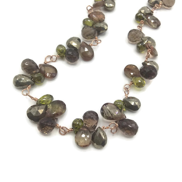 Shades Of Autumn Gemstone Cluster Necklace - Van Der Muffin's Jewels