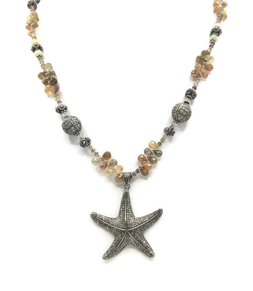 Pave Diamond Starfish Necklace: SOLD - Van Der Muffin's Jewels