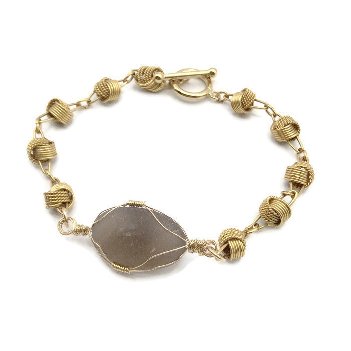 *Rare Gray Sea Glass Bracelet - Van Der Muffin's Jewels