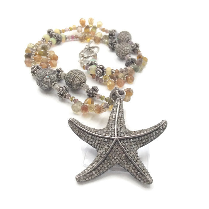 Pave Diamond Starfish Necklace: SOLD - Van Der Muffin's Jewels