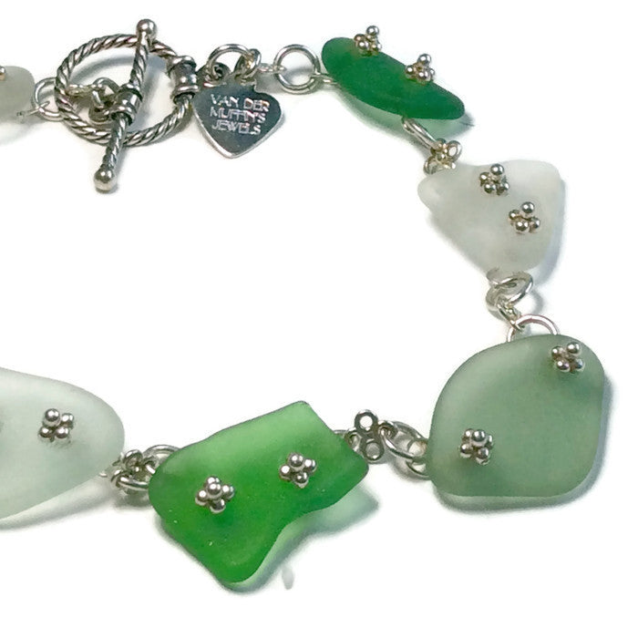 Sterling Silver Sea Glass Bracelet - Van Der Muffin's Jewels