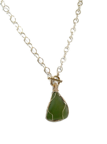 Sea Glass Toggle Necklace - Van Der Muffin's Jewels