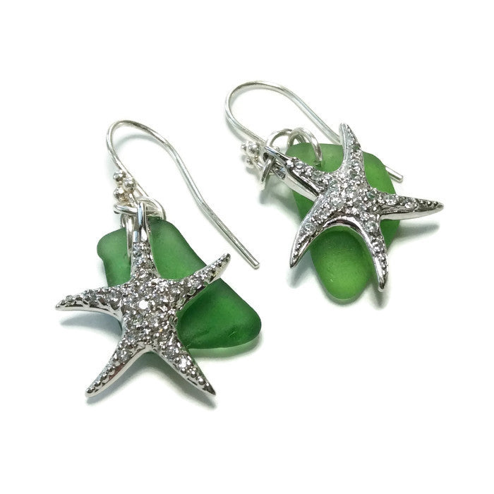 *Starfish Sea Glass Earrings - Van Der Muffin's Jewels
