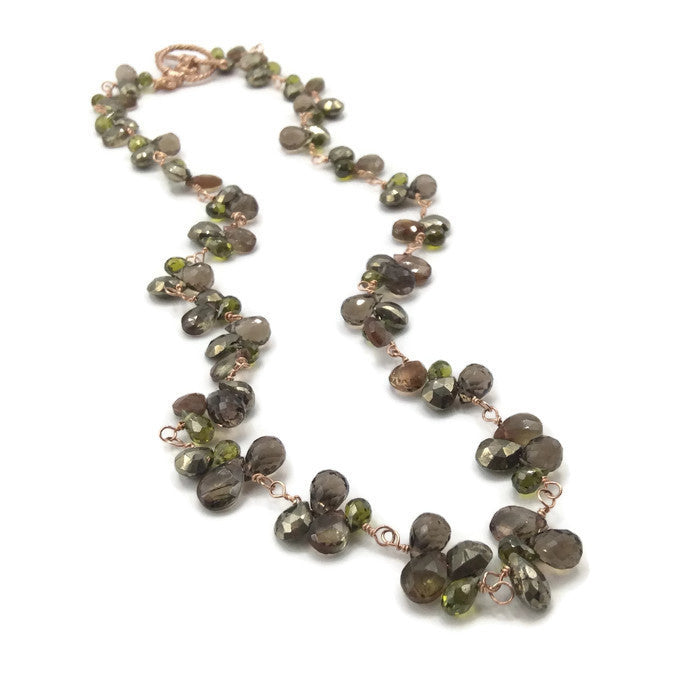 Shades Of Autumn Gemstone Cluster Necklace - Van Der Muffin's Jewels