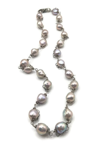 Woven Hearts Pearl Necklace - Van Der Muffin's Jewels