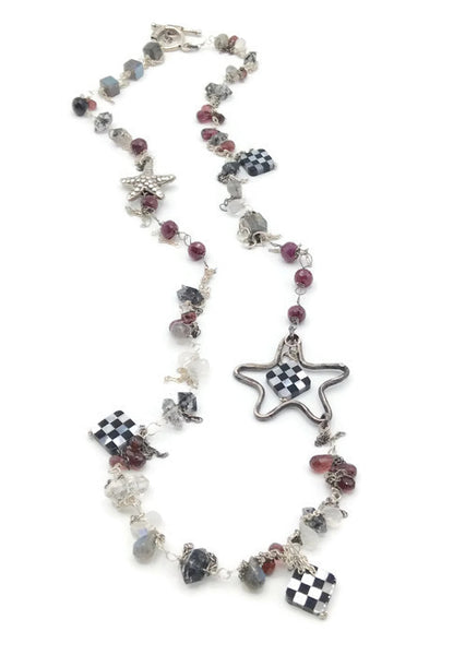 Red And Black Starfish Necklace - Van Der Muffin's Jewels