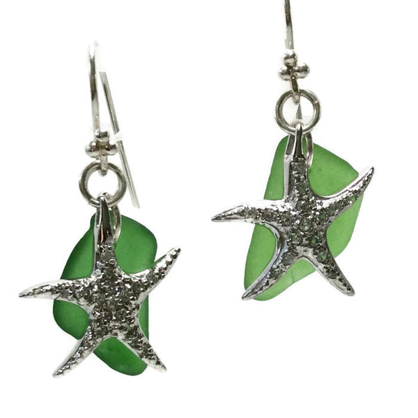 *Starfish Sea Glass Earrings - Van Der Muffin's Jewels