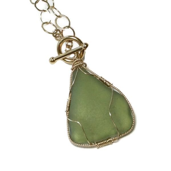 Sea Glass Toggle Necklace - Van Der Muffin's Jewels
