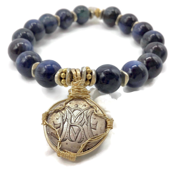 Blue Kyanite Victorian Love Token Bracelet  { M | R | V }