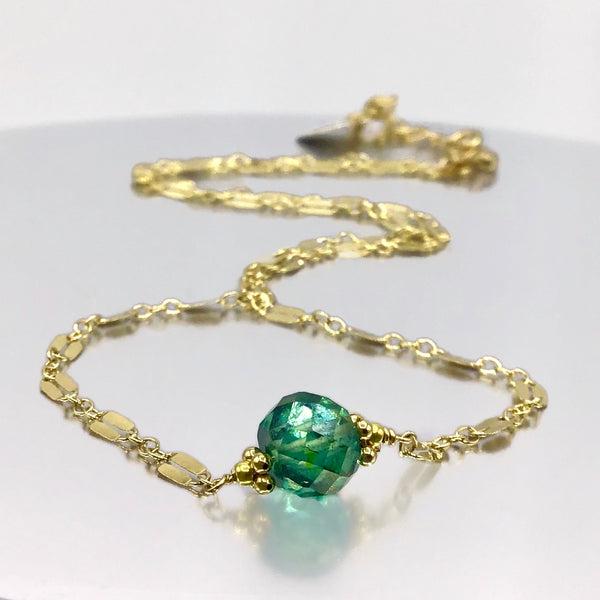 Robin's Egg Blue Antique Diamond Necklace
