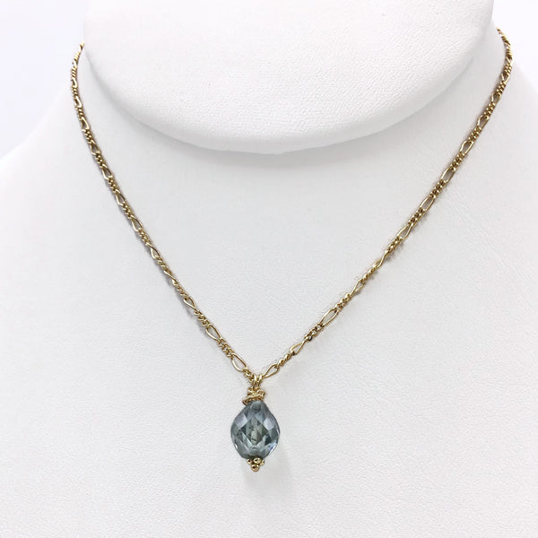 Fancy Blue Teardrop Diamond Necklace