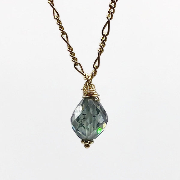 Fancy Blue Teardrop Diamond Necklace