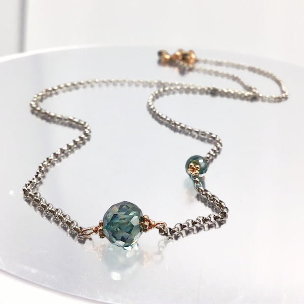 Natural Blue Diamond Necklace