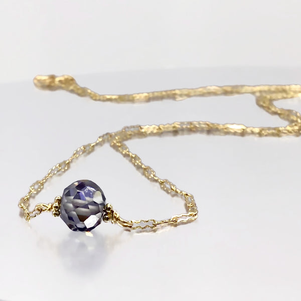 Steel Blue Diamond Necklace