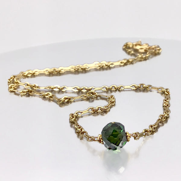 2 Carat Natural Blue-Green Diamond Necklace