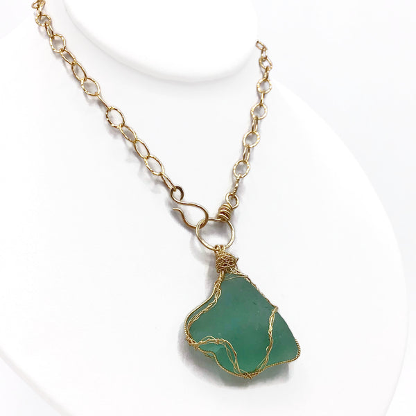 sea glass toggle necklace