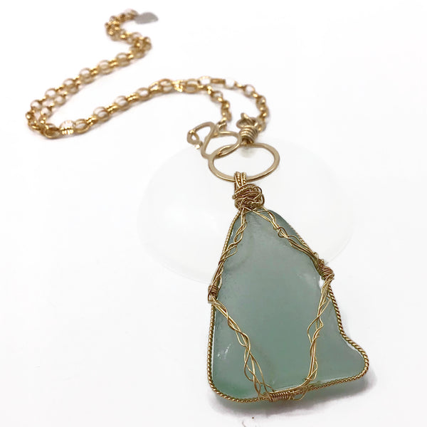 Seafoam Green Hampton's Sea Glass Necklace