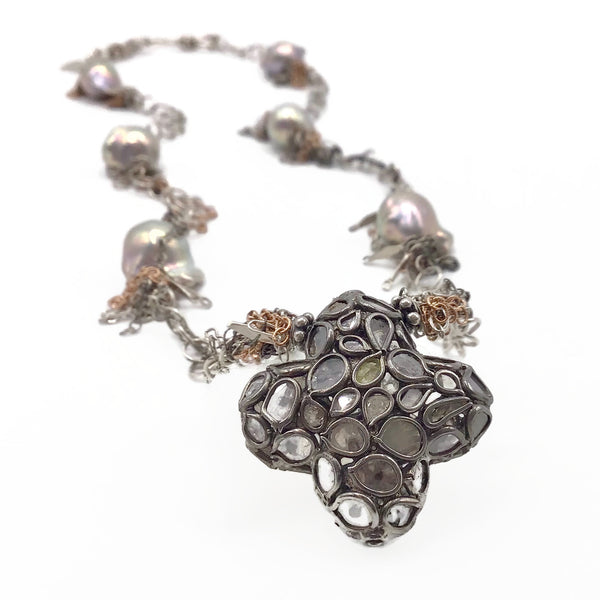 Rose Gold Diamond Clover Necklace