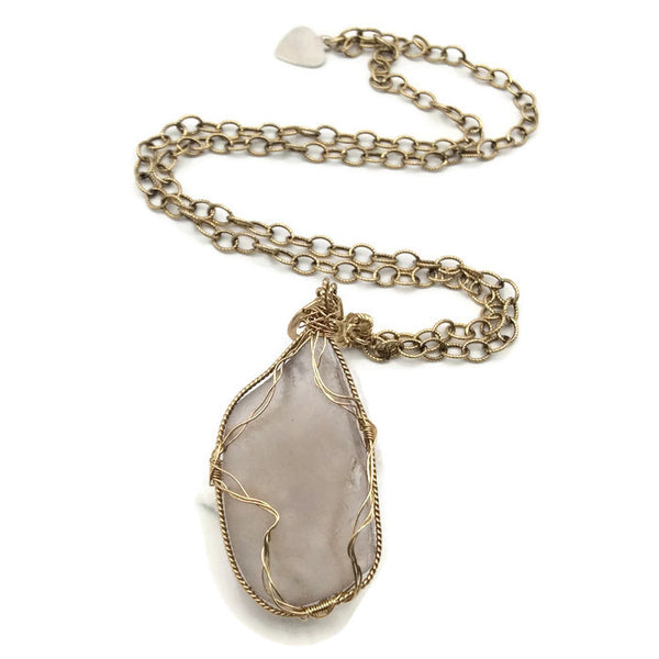 Rare Purple Sea Glass Necklace