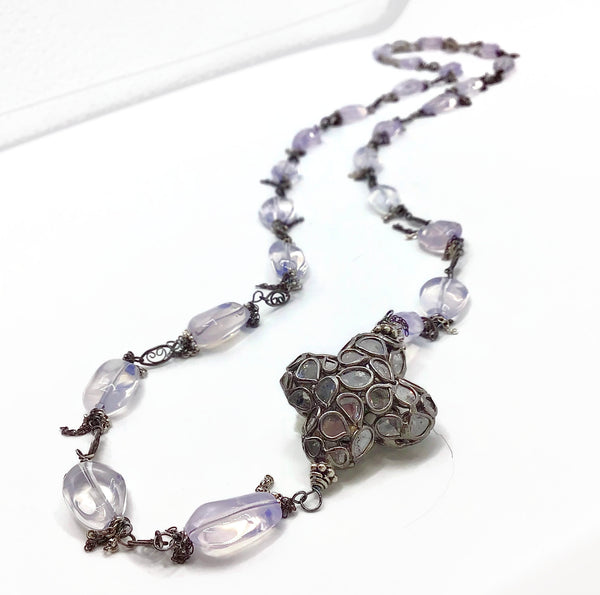 lilac quartz necklace