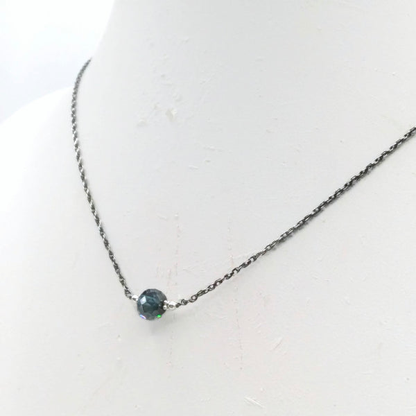 2.30 Carat Antique Blue Diamond Necklace - Van Der Muffin's Jewels