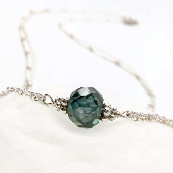 2.50 Carat Antique Blue Diamond Necklace - Van Der Muffin's Jewels