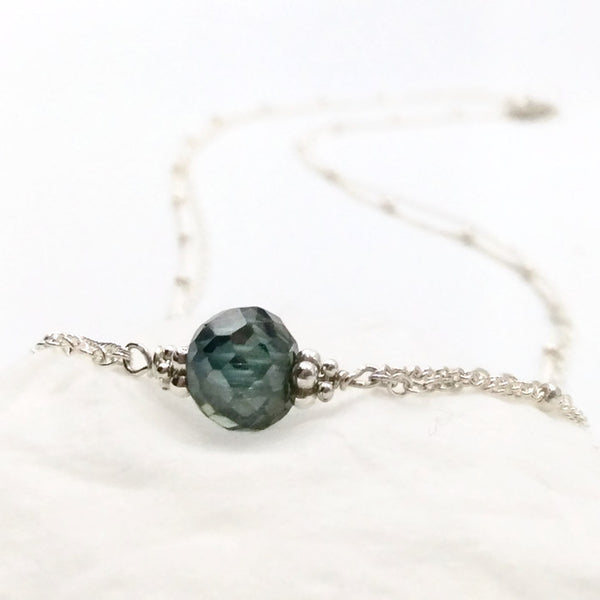 2.50 Carat Antique Blue Diamond Necklace - Van Der Muffin's Jewels
