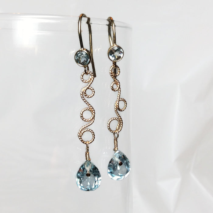 Swiss Topaz Gemstone Filigree Earrings - Van Der Muffin's Jewels
