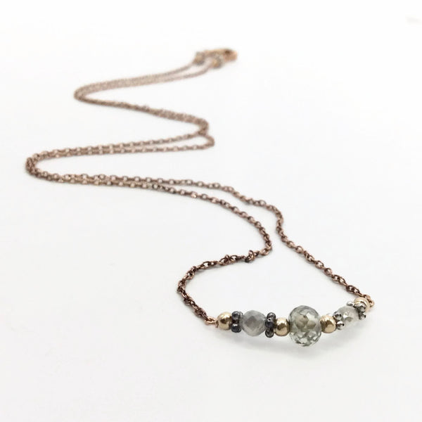 1.2 Carat Diamond Bar Necklace ~ 14k Rose Gold - Van Der Muffin's Jewels
