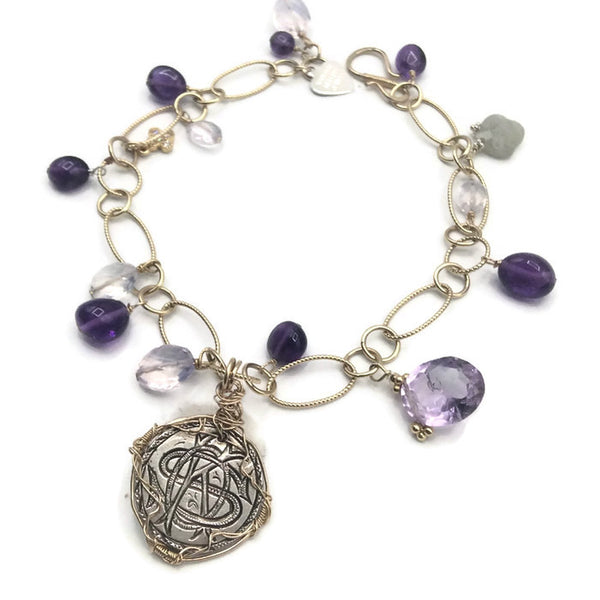 Royal Amethyst Antique Love Token Bracelet - Van Der Muffin's Jewels