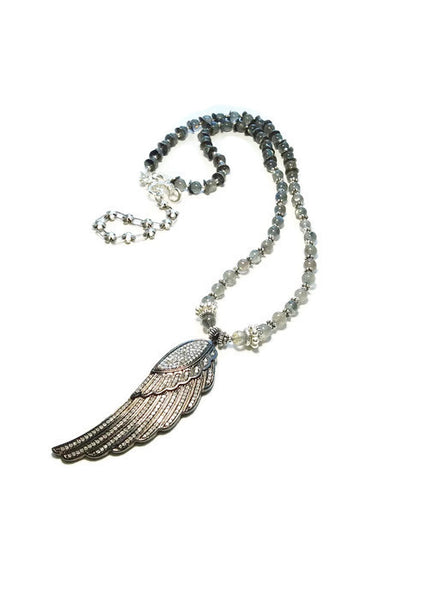 Diamond Angel Wing Necklace - Van Der Muffin's Jewels