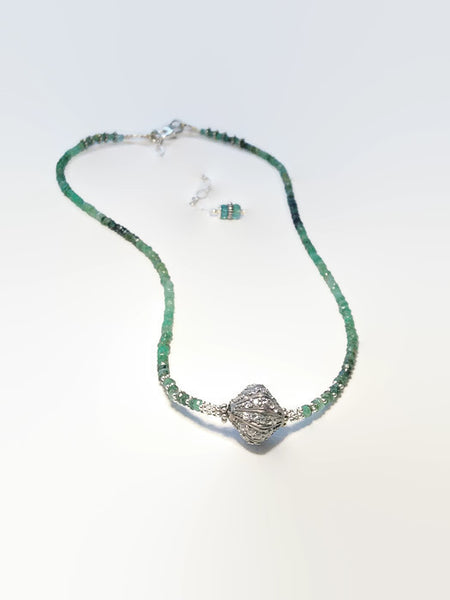 Ombre Emerald Pave Necklace - Van Der Muffin's Jewels