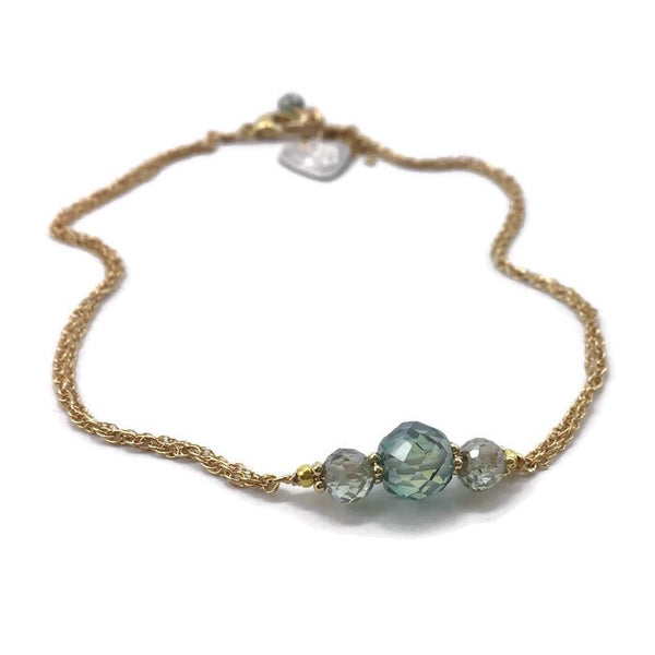 14K Yellow Gold Fancy Blue Diamond Bracelet ~ 2.5 Carats* - Van Der Muffin's Jewels
