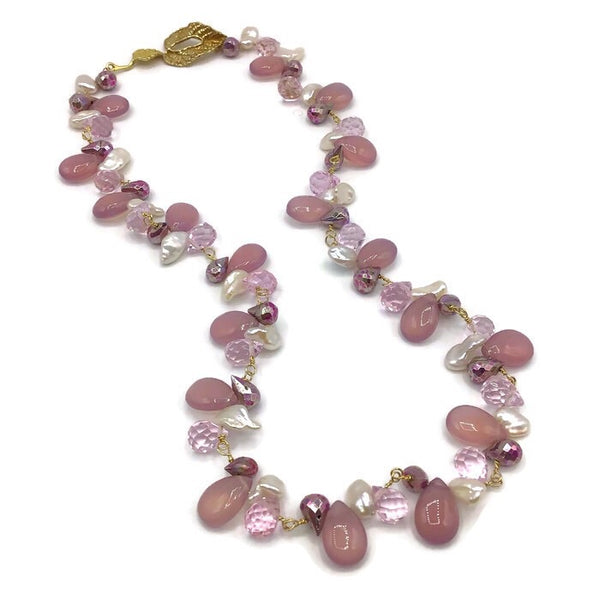 Blush Lilac Multi Gemstone Necklace | 14K Gold Fill