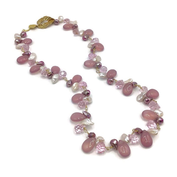 Blush Lilac Multi Gemstone Necklace | 14K Gold Fill
